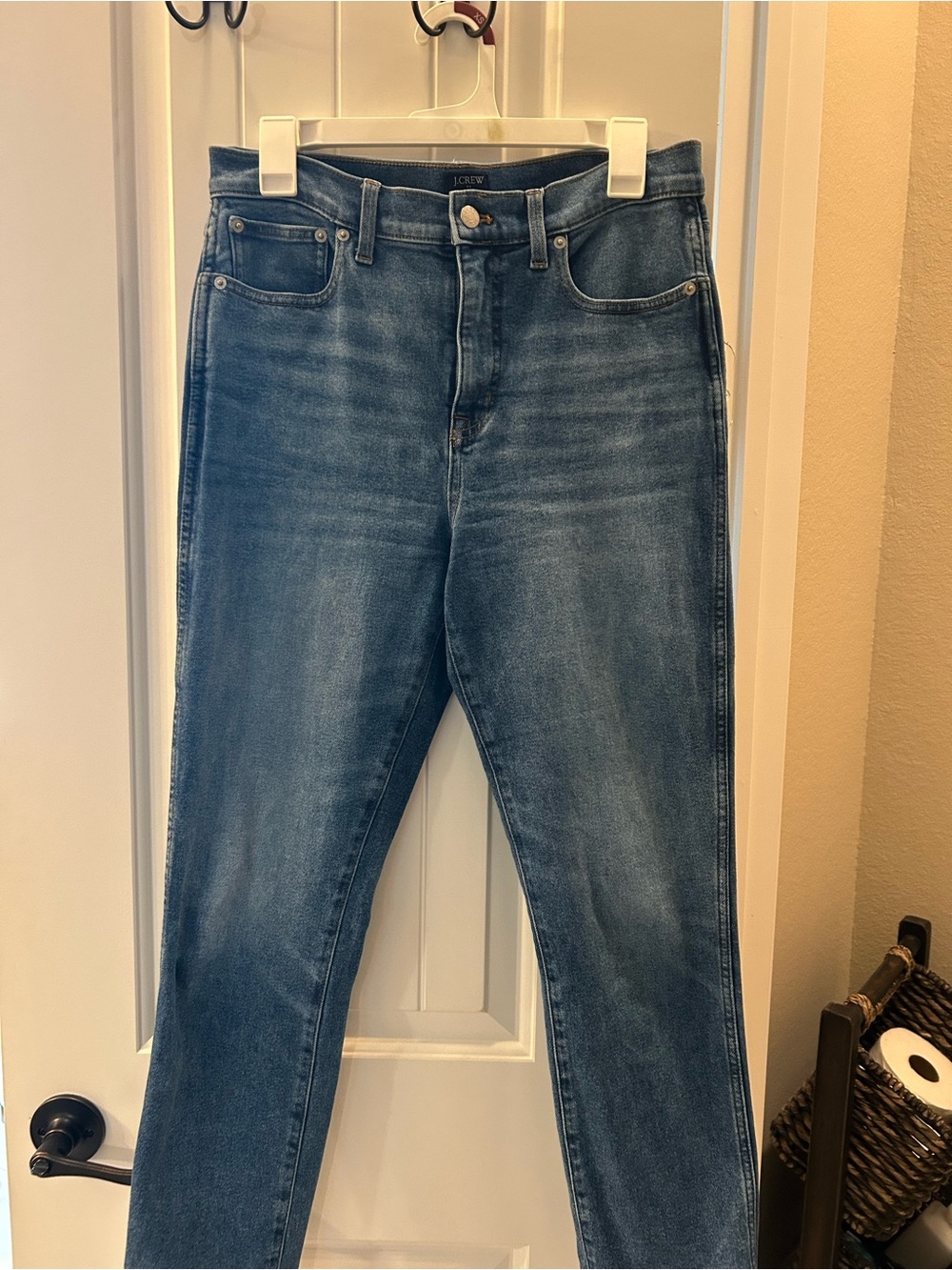 J. Crew Women's High-Rise Straight Jeans in Blue Wash